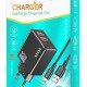 KAKUSIGA φορτιστής τοίχου KSC-1238 με καλώδιο Lightning, 2x USB, 12W, μαύρος