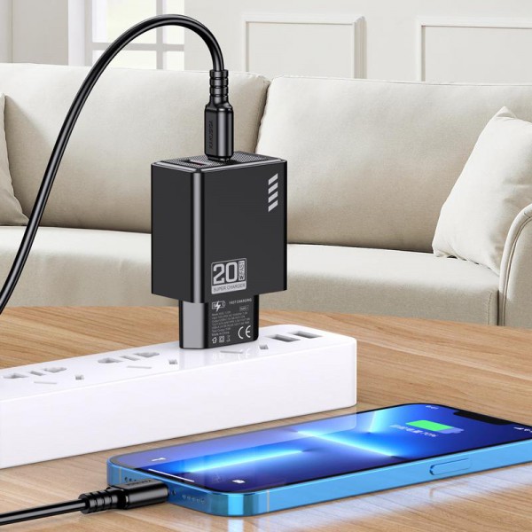 KAKUSIGA φορτιστής τοίχου KSC-1239, USB & USB-C, 20W, λευκός - Φορτιστές Κινητών