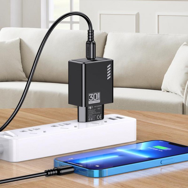 KAKUSIGA φορτιστής τοίχου KSC-1241, USB-C, 30W, μαύρος - Φορτιστές Κινητών