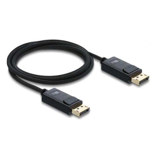 DELOCK καλώδιο DisplayPort 2.1 81672, 16K/60Hz, 80 Gbps, 2m, μαύρο - DeLock