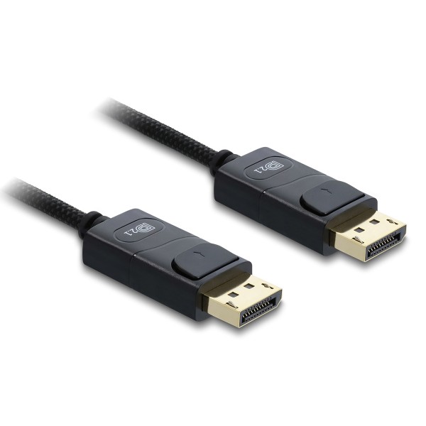 DELOCK καλώδιο DisplayPort 2.1 81672, 16K/60Hz, 80 Gbps, 2m, μαύρο - DeLock