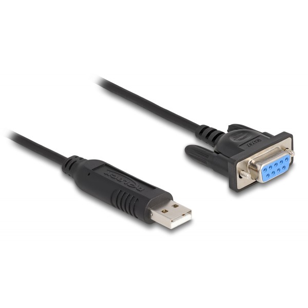 DELOCK καλώδιο USB σε RS-232 67382, 921.6Kbps, 1.8m, μαύρο - USB
