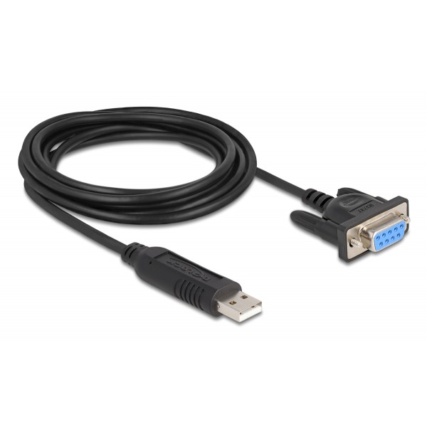 DELOCK καλώδιο USB σε RS-232 67382, 921.6Kbps, 1.8m, μαύρο - USB