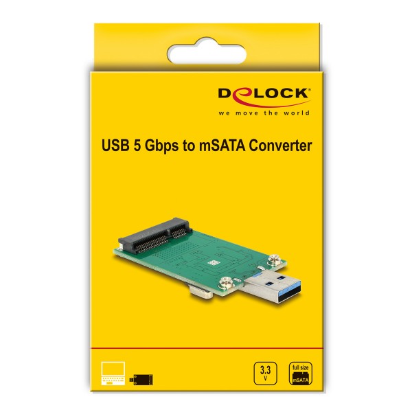 DELOCK αντάπτορας USB σε mSATA 62681, 5Gbps