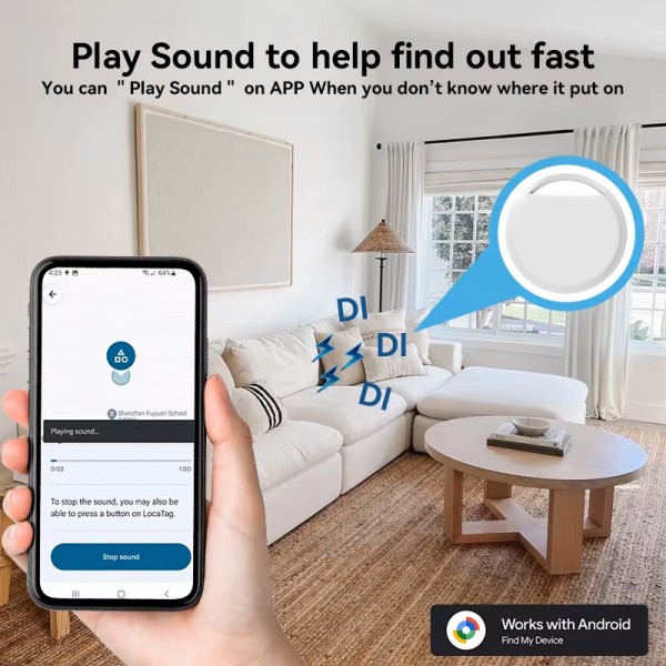 HAVEDEER smart tag ACCUTAG για Android συσκευές, Bluetooth tracker, λευκό - HAVEDEER