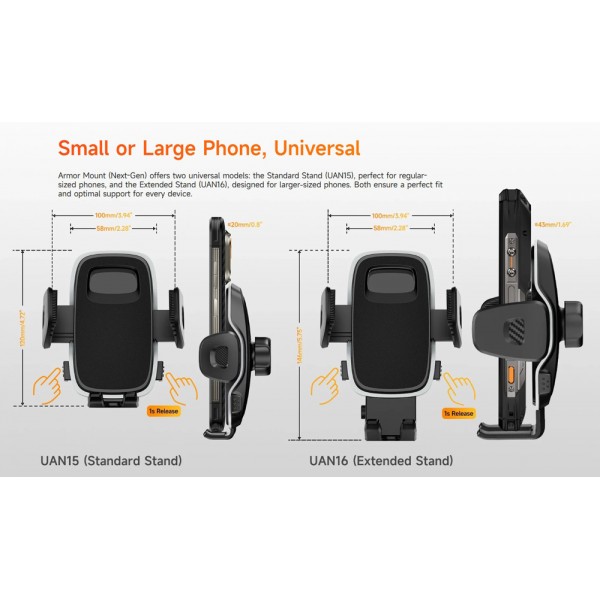 ULEFONE βάση smartphone αυτοκινήτου UAN16 για ταμπλό, μαύρη