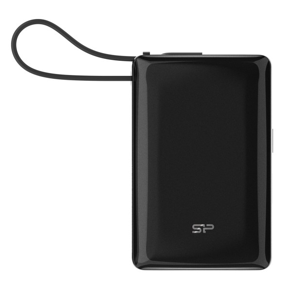 SILICON POWER power bank CP10 με καλώδιο USB-C, 2x θύρες εξόδου, 10000mAh, 20W, μαύρο