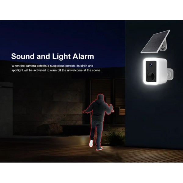 VSTARCAM smart ηλιακή κάμερα CB554 με φωτισμό, 3MP, WiFi, SD, 5200mAh, IP66