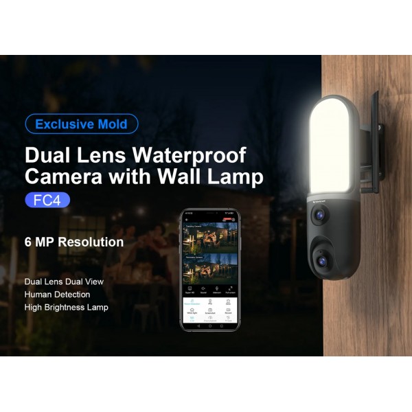 VSTARCAM smart κάμερα FC4 με φωτισμό, dual lens, 3MP, WiFi, SD, PTZ, IP66 - VSTARCAM