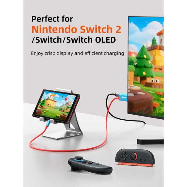 CABLETIME καλώδιο USB-C σε HDMI CT-CMHD4P, 4K/60Hz, PD100W, 2m, κόκκινο - CABLETIME
