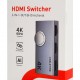 CABLETIME HDMI switch CT-HS4K2-AG, 2 σε 1, 4K/60Hz, bi-directional, γκρι