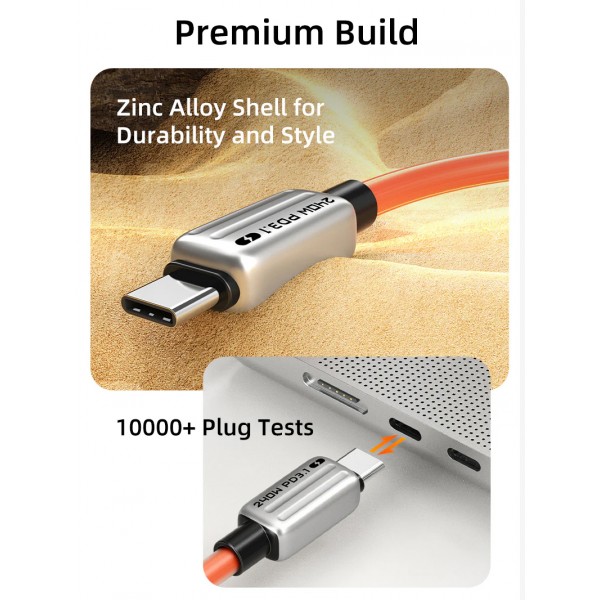 CABLETIME καλώδιο USB-C CT-CM240-ZSW2, 240W, 480Mbps, 2m, λευκό