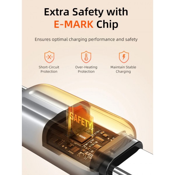 CABLETIME καλώδιο USB-C CT-CM240-ZSW2, 240W, 480Mbps, 2m, λευκό