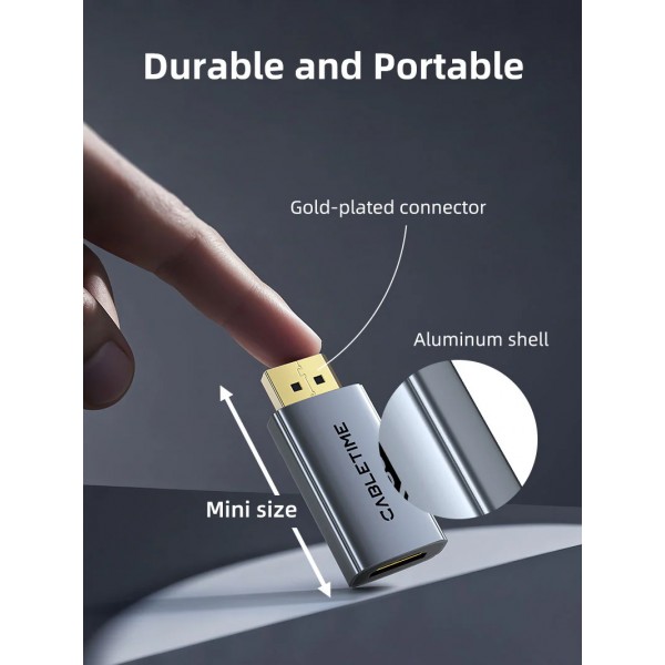 CABLETIME αντάπτορας DisplayPort σε HDMI CT-DMHF4K-AG3, 4K/30Hz, γκρι - CABLETIME
