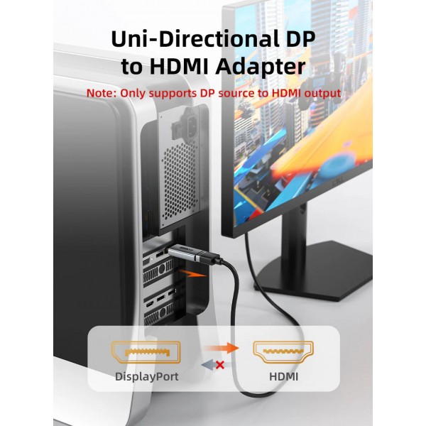 CABLETIME αντάπτορας DisplayPort σε HDMI CT-DMHF4K-AG3, 4K/30Hz, γκρι