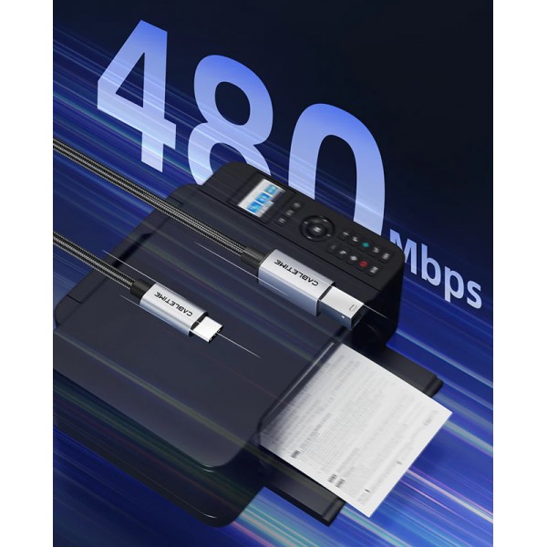 CABLETIME καλώδιο USB-C σε USB Type B CT-CMBM1, 480Mbps, 1.5m, μαύρο - CABLETIME