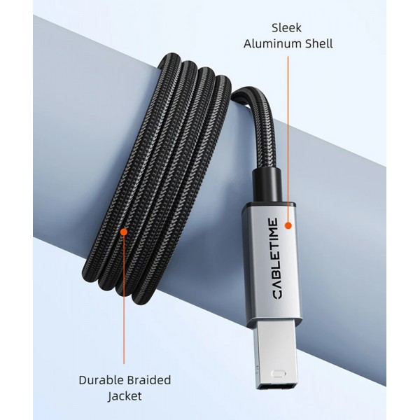 CABLETIME καλώδιο USB-C σε USB Type B CT-CMBM1, 480Mbps, 1.5m, μαύρο