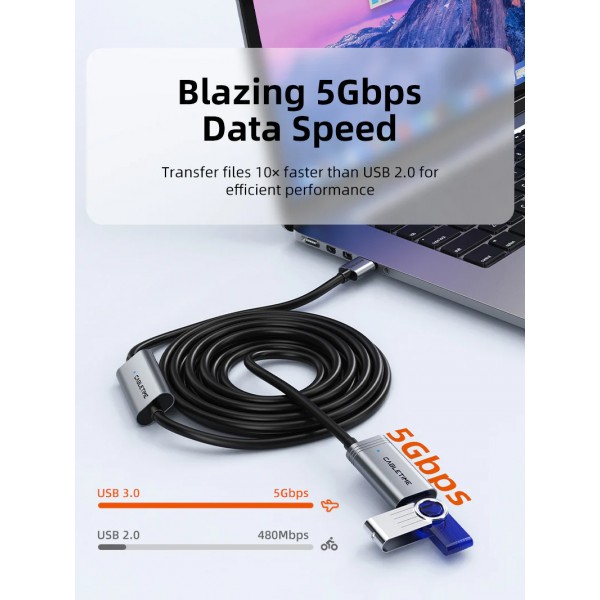 CABLETIME καλώδιο προέκτασης USB CT-AMAFA3, active, 5Gbps, 5m, μαύρο - USB