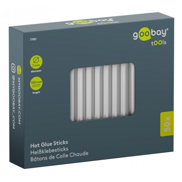 GOOBAY ράβδοι σιλικόνης 77851, Φ7mm x 100mm, διάφανο, 50τμχ