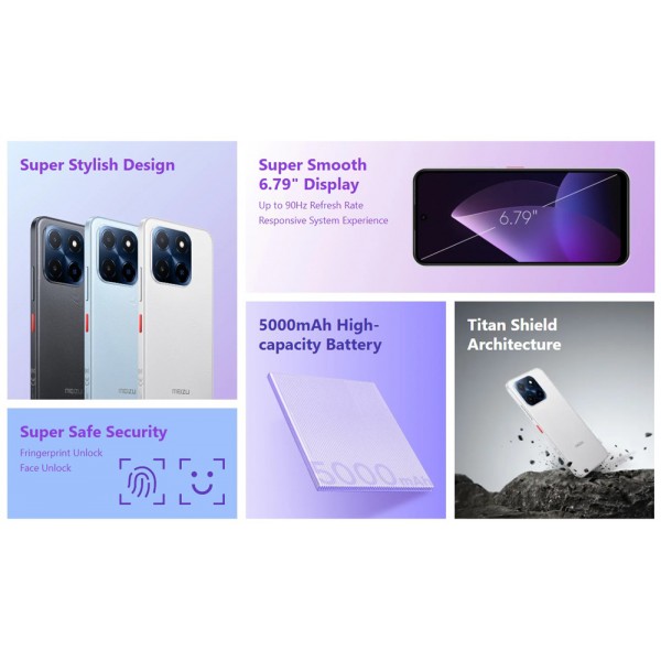 MEIZU smartphone Mblu 22, 6.79", 3/64GB, 5000mAh, λευκό - Σύγκριση Προϊόντων