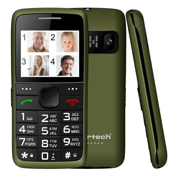 POWERTECH κινητό τηλέφωνο Sentry Eco V2 PTM-42, dual SIM, πλήκτρο SOS, χακί - Mobile