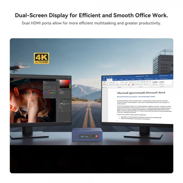 BEELINK mini PC SER3, AMD 3200U, 16GB, 500GB M.2, Windows 11 Pro