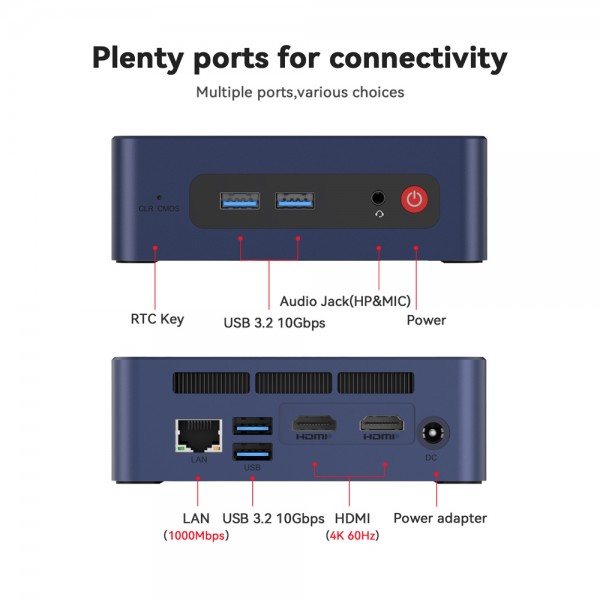 BEELINK mini PC SER3, AMD 3200U, 16GB, 500GB M.2, Windows 11 Pro