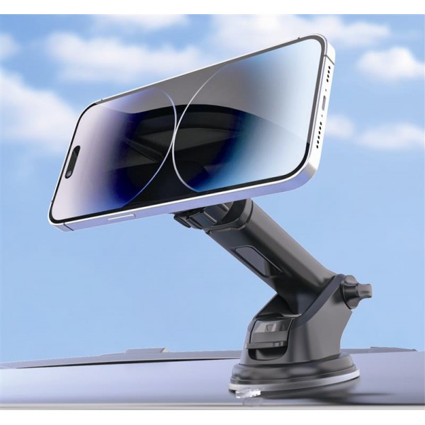 POWERTECH βάση smartphone αυτοκινήτου PT-1550 για ταμπλό, μαγνητική, μαύρη - Mobile