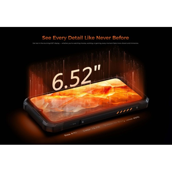 OUKITEL smartphone WP53 με ηχείο 3W, 6.52", 8/128GB, 11000mAh, IP68/IP69K/MIL-STD-810H, μαύρο