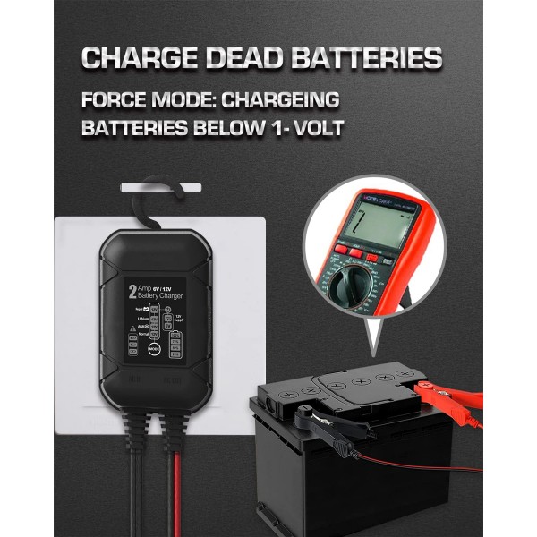 BYGD φορτιστής & συντηρητής μπαταρίας αυτοκινήτου S2000, 6-12V/2A - Σπίτι & Gadgets