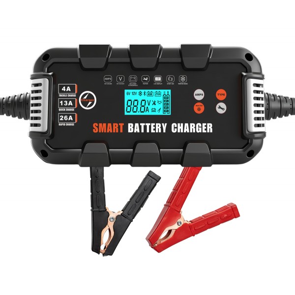 BYGD φορτιστής & συντηρητής μπαταρίας αυτοκινήτου F26000M με οθόνη, 6V/8-24A 12V/4-26A 24V/2-13A - Σπίτι & Gadgets