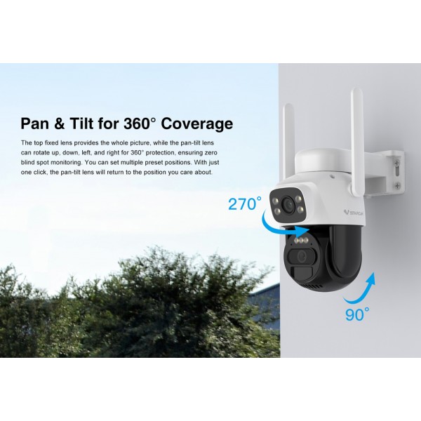VSTARCAM smart ηλιακή κάμερα BG622DR, dual lens, 2MP, 4G, SD, PTZ, IP66