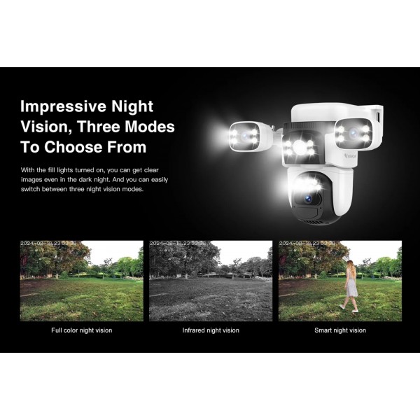 VSTARCAM smart ηλιακή κάμερα CB621SR, triple lens, 2MP, WiFi, SD, PTZ, IP66