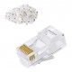 POWERTECH βύσμα RJ45 CAB-N447, ανοιχτού τύπου, Cat 6/6a UTP, διάφανο, 50τμχ