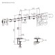 POWERTECH βάση γραφείου για 2x οθόνες PT-1552, 17-32", έως 10kg