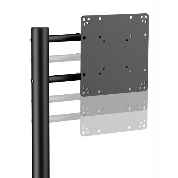 BRATECK βάση τηλεόρασης δαπέδου FS54-22T-02W, 17-43", έως 15kg, με ράφι & ροδάκια, μαύρη - Βάσεις TV - Projectors - PC