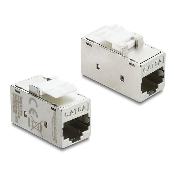 DELOCK Keystone module RJ45 90989, θηλυκό σε θηλυκό, Cat 6A STP, ασημί - Δικτυακός Εξοπλισμός
