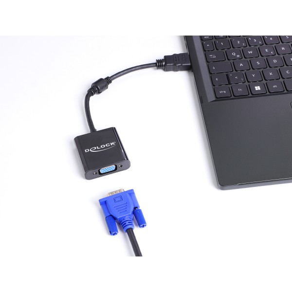 DELOCK αντάπτορας HDMI σε VGA 61077, 1080p, μαύρος - Σύγκριση Προϊόντων