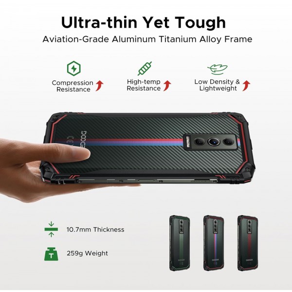 DOOGEE smartphone Blade 10 Energy, 6.56", 4/128GB, 6150mAh, IP68/IP69K/MIL-STD-810H, μαύρο