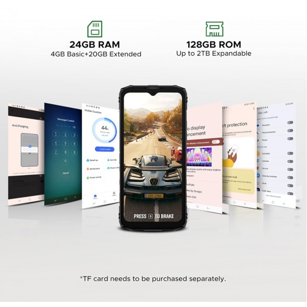 DOOGEE smartphone Blade 10 Energy, 6.56", 4/128GB, 6150mAh, IP68/IP69K/MIL-STD-810H, μαύρο