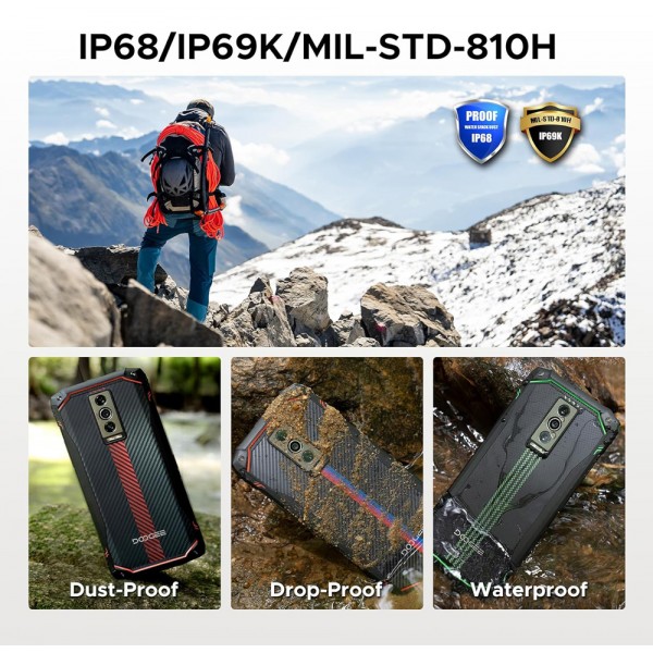 DOOGEE smartphone Blade 10 Energy, 6.56", 4/128GB, 6150mAh, IP68/IP69K/MIL-STD-810H, μαύρο - 