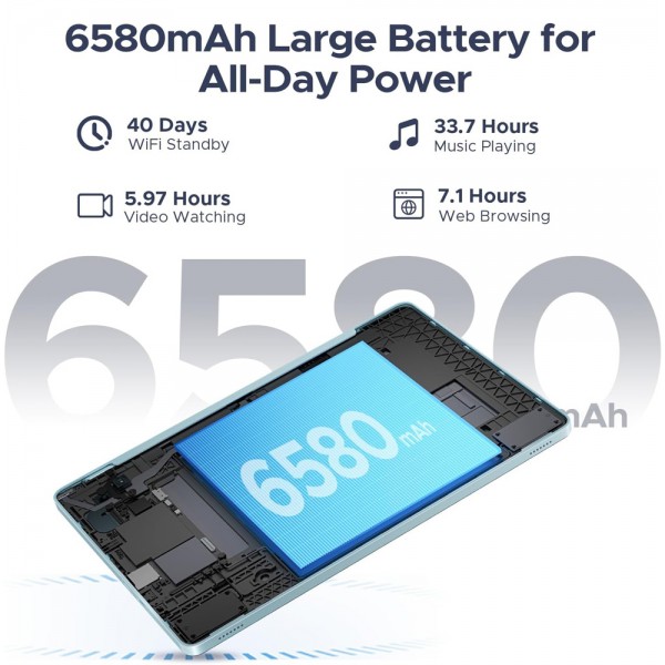 DOOGEE tablet Tab A9 Pro με πληκτρολόγιο/ποντίκι/στυλό αφής/θήκη, 10.1", 4/128GB, Android 15, 6580mAh, μπλε