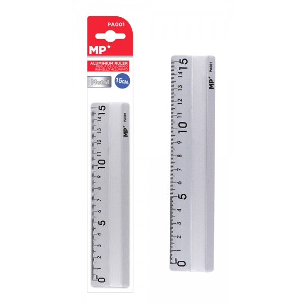 MP μεταλλικός χάρακας PA001, 15cm, ασημί - Αναλώσιμα - Είδη Γραφείου
