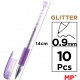 MP σετ στυλό διαρκείας ballpoint PE105 με glitter, 0.9mm, διάφορα χρώματα, 10τμχ