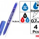 MP σετ στυλό διαρκείας PE217-4, erasable, 0.7mm, διάφορα χρώματα, 4τμχ