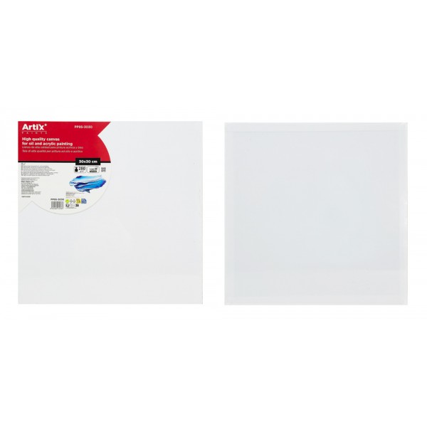 ARTIX PAINTS καμβάς καρτολίνο ζωγραφικής PP95-3030, 30x30cm, 280gr/m², λευκός - Γραφική Ύλη