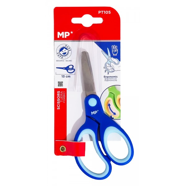 MP παιδικό ψαλίδι χαρτιού PT105, μεταλλική λεπίδα, 13cm, μπλε - Γραφική Ύλη