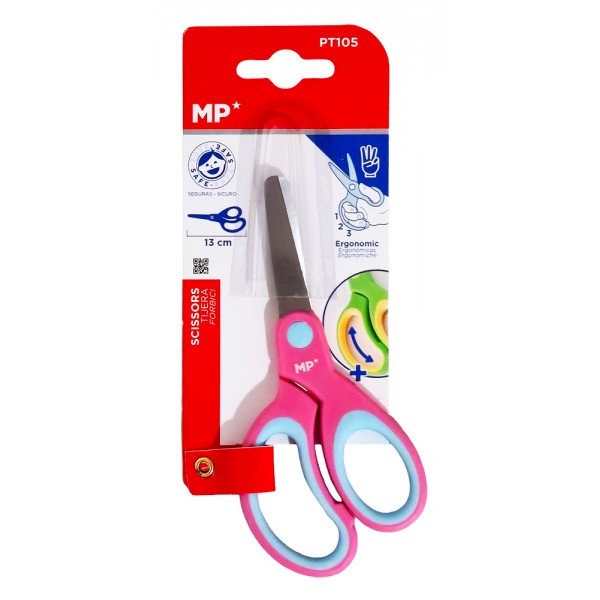 MP παιδικό ψαλίδι χαρτιού PT105, μεταλλική λεπίδα, 13cm, ροζ - Γραφική Ύλη