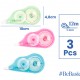 BEBASIC σετ διορθωτική ταινία S063, 5mm x 12m, μπλε/πράσινη/ροζ, 3τμχ