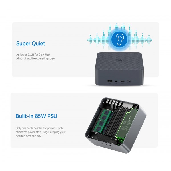 BEELINK mini PC EQi12, Intel i5-12450H, 16GB, 500GB M.2, Windows 11 Pro